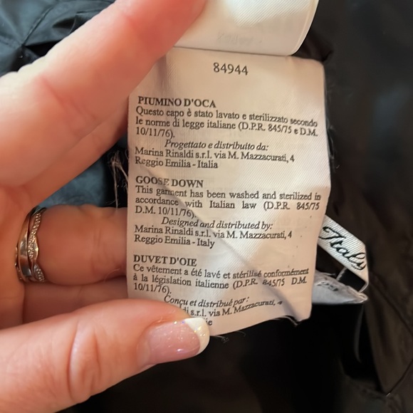 Voyage by Marina Rinaldi Goose Down and Real Beaver Fur Reversible Black Jacket - Picture 8 of 16